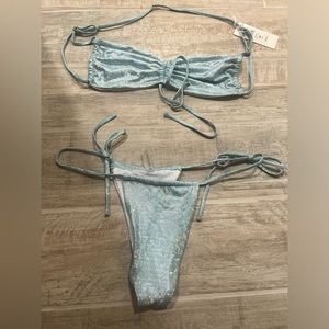 Summer haus by beach bunny bikini- light blue strappy